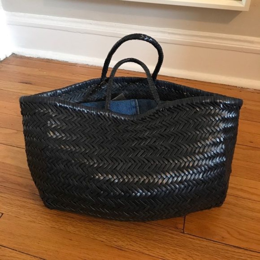 Dragon Diffusin-Triple Jump woven-leather bag-Navy